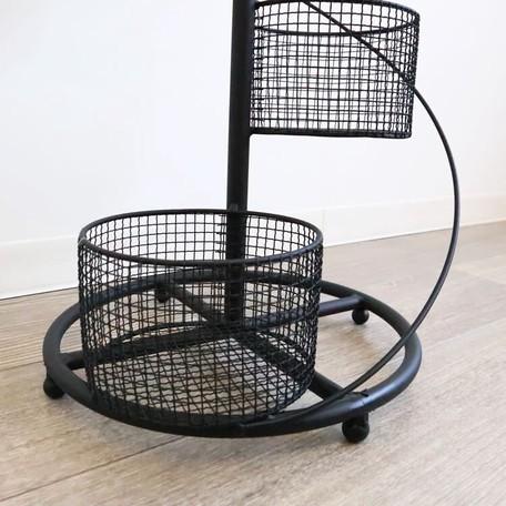 輸入雑貨 プランタースタンド 3段 アイアン 花台 ブラック