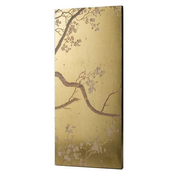 輸入雑貨 アートパネル ピクチャープレート 桜 シノワズリー 日本 Japan サクラ 金箔風 和風 85273PI 送料無料 直輸入 リビングスタジオ