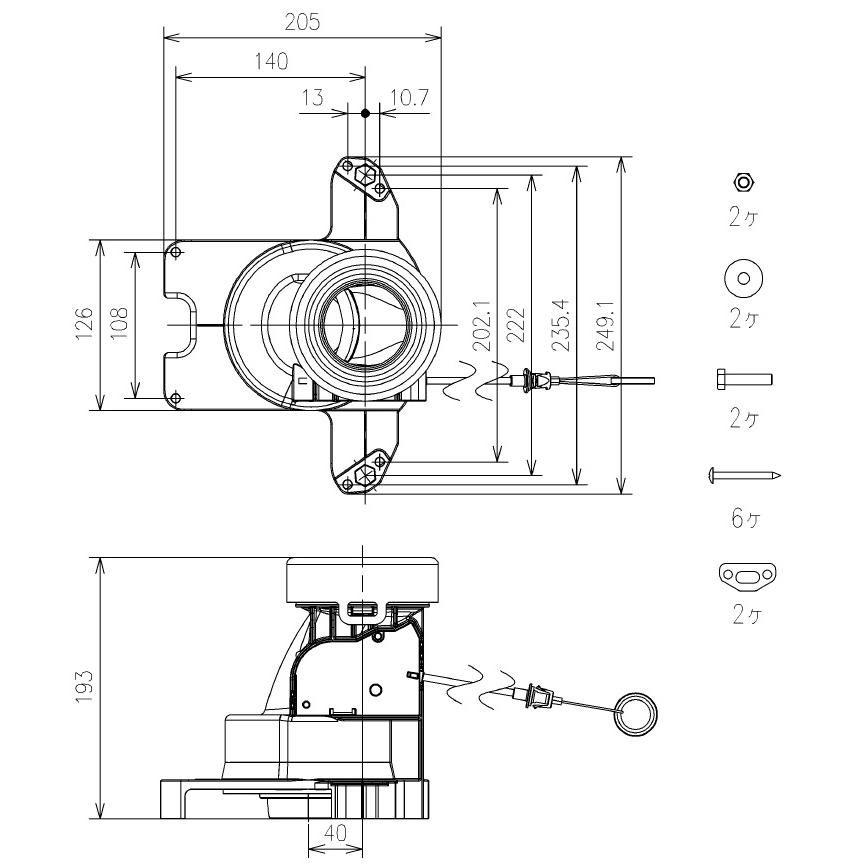TOTO HH02125 ソケットユニット TOTO HH02125：【5/2〜5/6 GW休業】 TOTOソケット取替ユニット(床排水