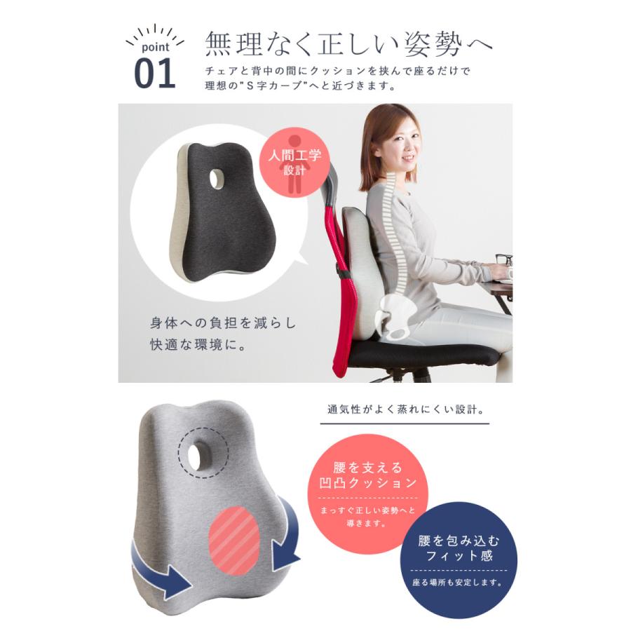 腰当てクッション ランバーサポート 背当てクッション 低反発 人間工学
