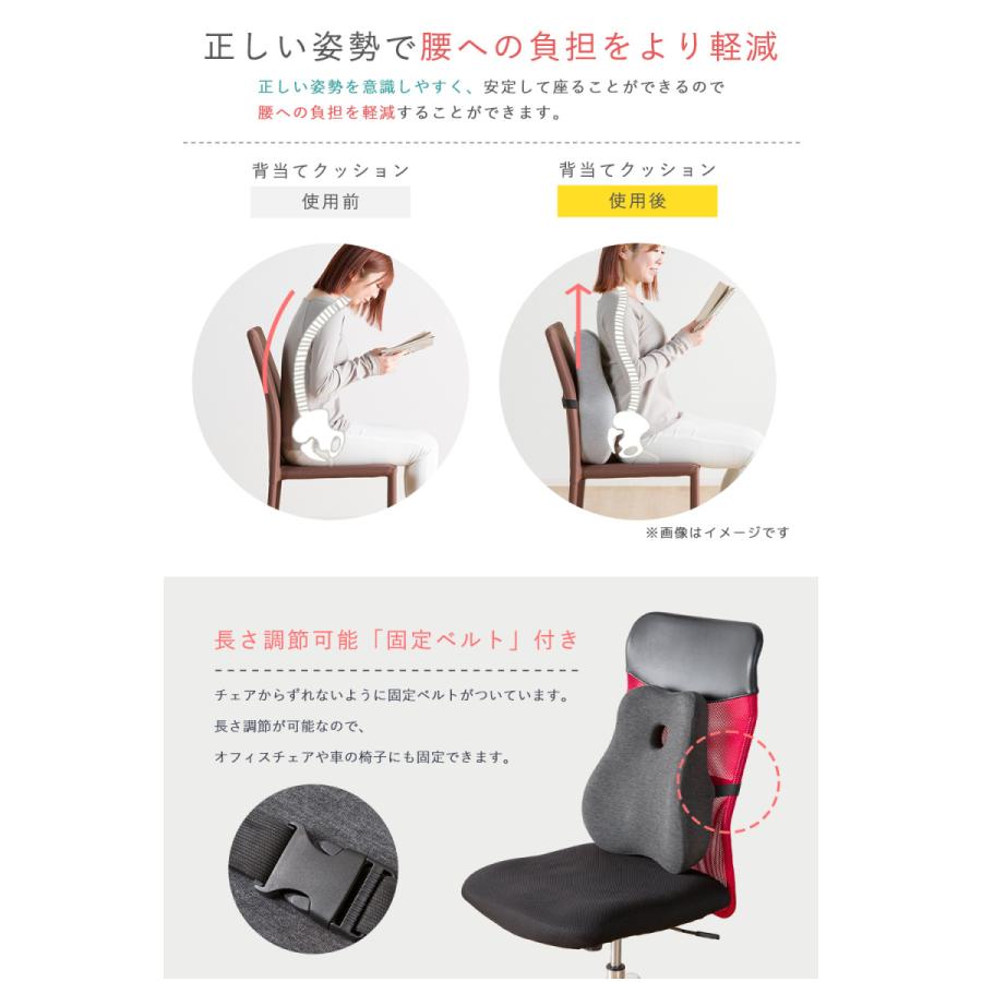 うさ耳　椅子用クッション　腰当て＆背当て　低反発　ランバーサポート 腰当てクッション ランバーサポート 背当てクッション 低反発 人間工学