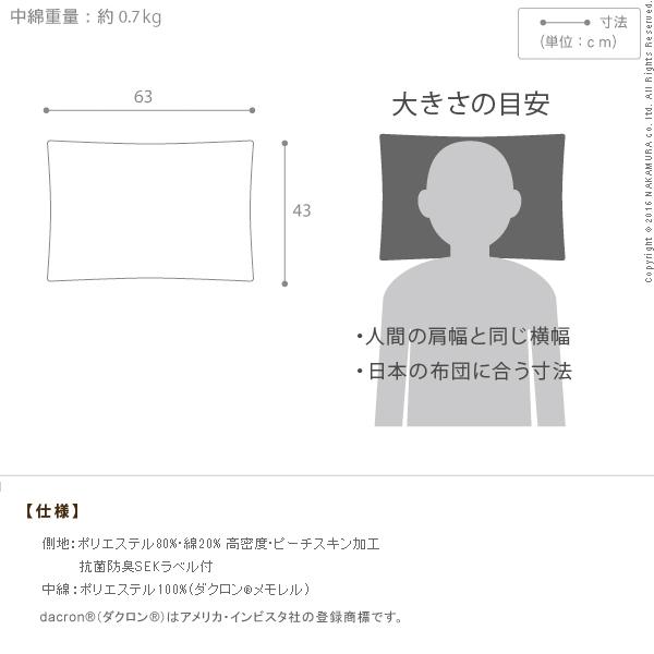 枕 低反発 リッチホワイト寝具シリーズ 新触感サポート枕 63x43cm 洗える｜livingday｜03