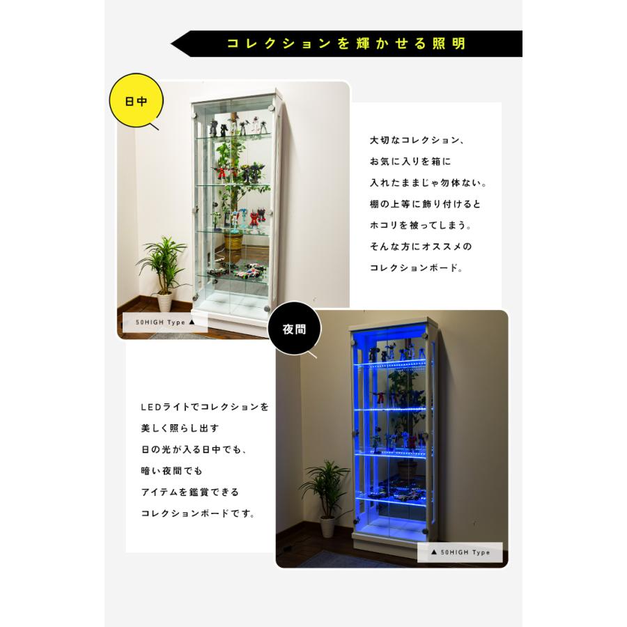 コレクションケース ディスプレイケース 幅50cm 高さ143cm ガラス 