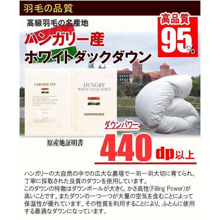 羽毛布団 ダブル プレミアムゴールドラベル ハンガリー産ホワイト 