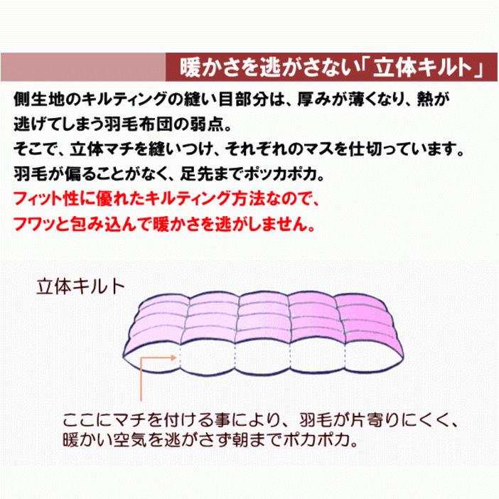 羽毛布団 シングル  ホワイトダウン  エクセルゴールドラベル 360dp以上 1.2kg 軽量生地 日本製｜livingdays｜06