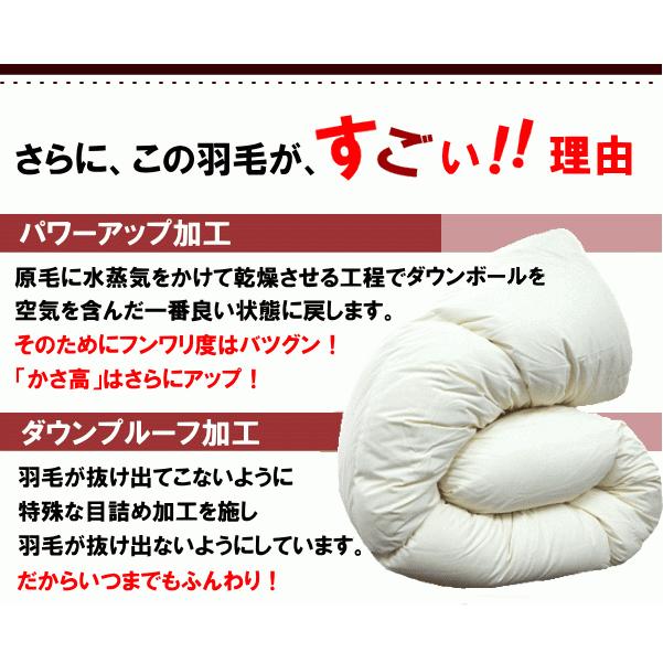 羽毛布団 キング ハンガリー産ホワイトグースダウン エクセルゴールドラベル 超長綿 綿100% 二層キルト ツインキルト 日本製 甲州羽毛布団 甲州羽毛ふとん_3