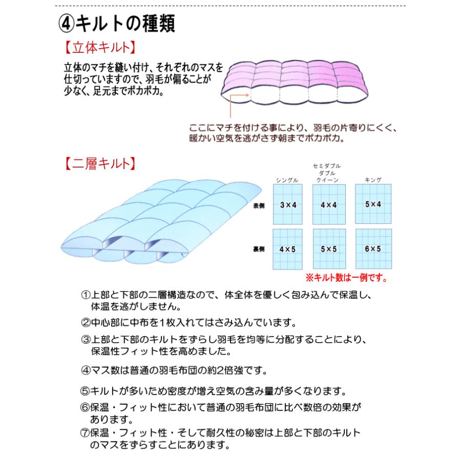 羽毛布団 リフレッシュ 加工 シングル 打ち直し 足し羽毛 布団リフォーム 羽毛ふとんリフォーム プレミアムダウンウォッシュ仕上げ 軽量生地_10