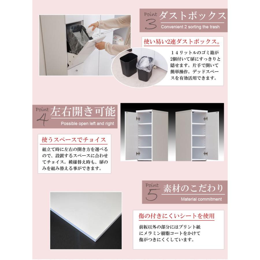 ダストボックス 2分別 25cm キッチン収納 食器棚 キッチンボード