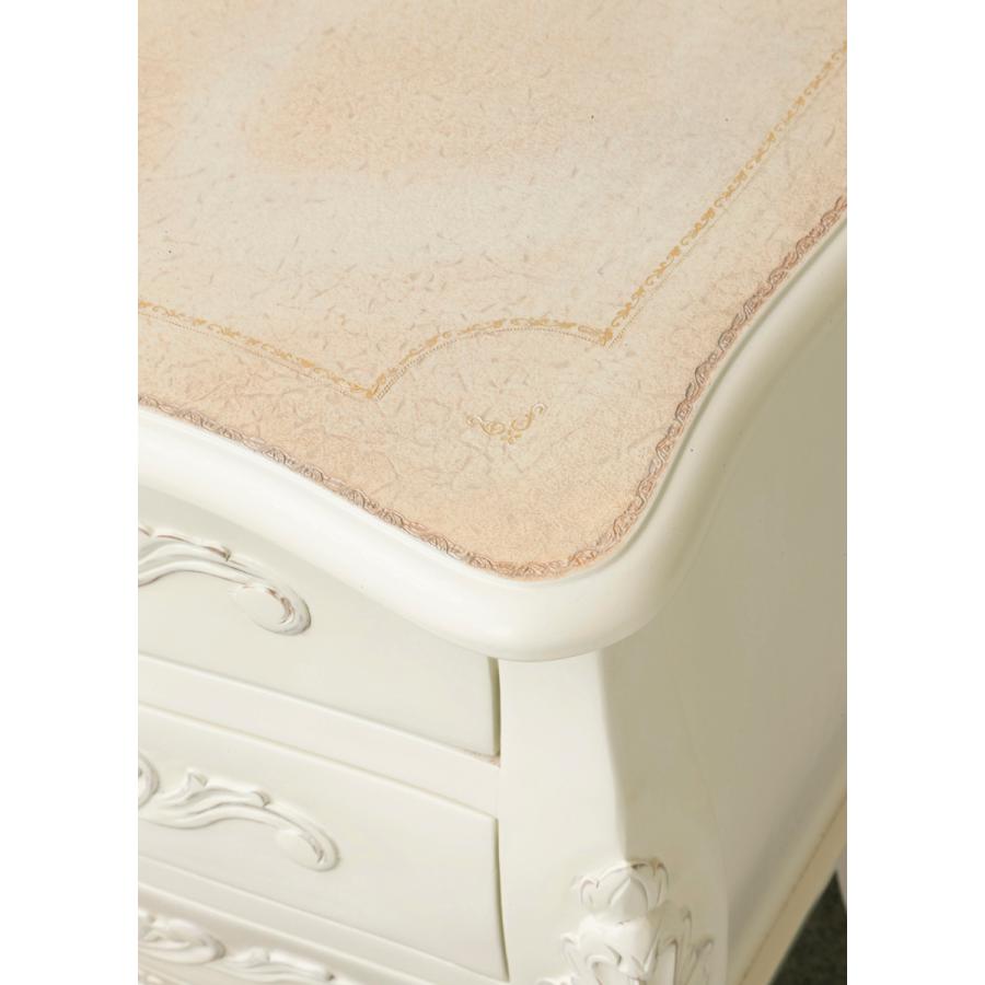 クロシオ コモ チェスト 4D サイドテーブル レザー調天板 白家具 ロココ調 クロシオ コモ チェスト 4D サイドテーブル レザー調天板 白家具 ロココ調