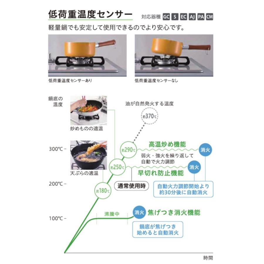 ガスコンロ ガステーブル 水なし片面焼コンロ 幅59cmタイプ パロマ PA-S45H L 13A 都市ガス｜livingheart｜08