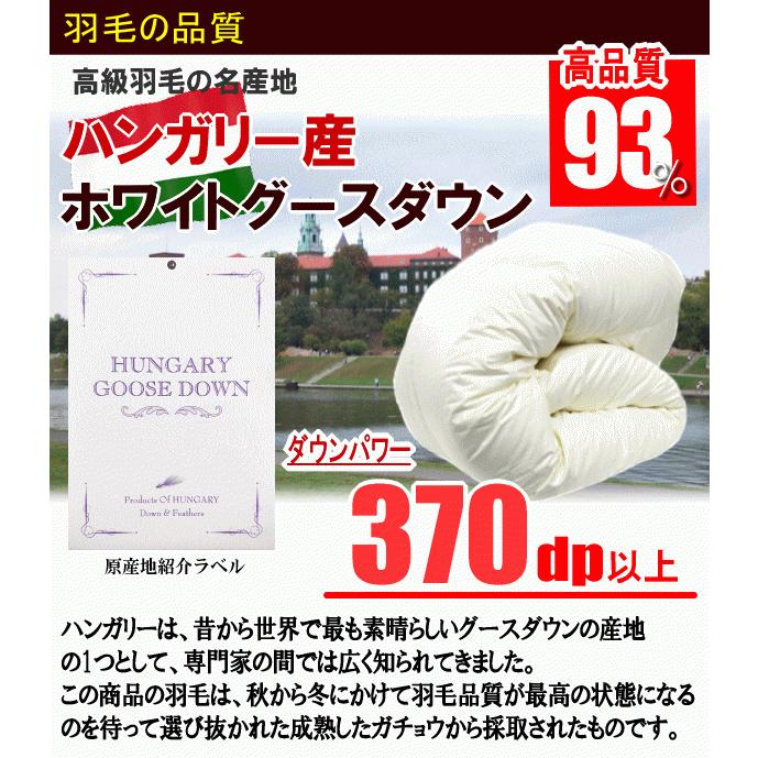 羽毛布団 シングル ハンガリー産ホワイトグースダウン グース エクセル