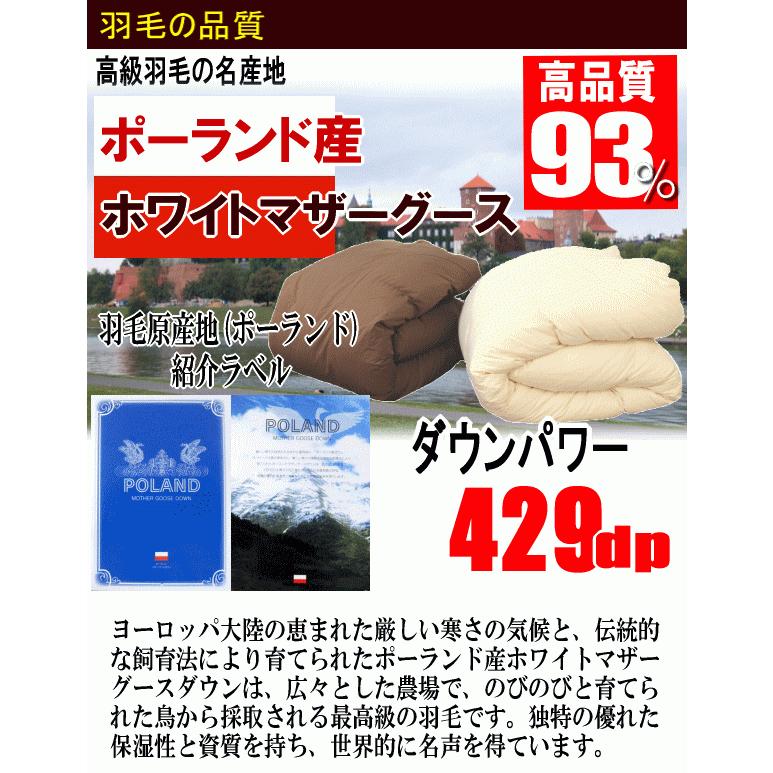 羽毛布団 キング 合掛布団 ポーランド産ホワイトマザーグース ロイヤル