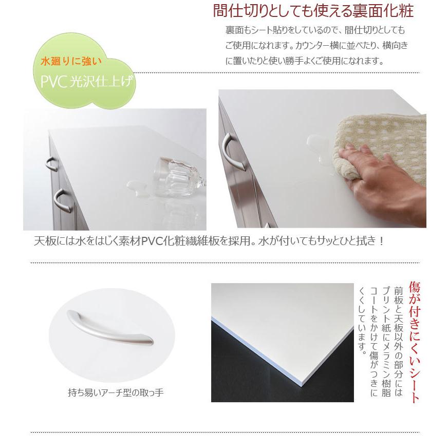 ゴミ箱 ダストボックス ホワイト キャスター付き 3分別 キッチン Face