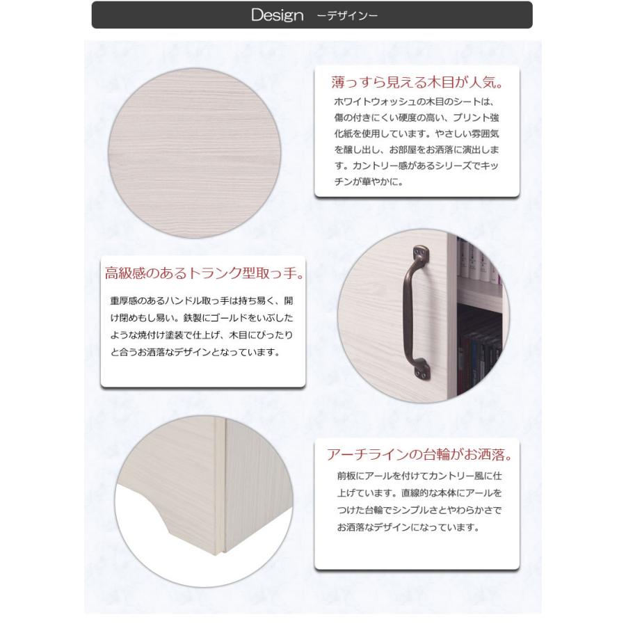 2分別ダストボックス付きキャビネット ホワイトウォッシュ カウンター