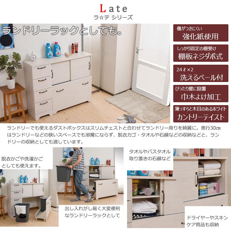 2分別ダストボックス付きカウンター 幅80 ホワイト木目色 隙間 2分別ダストボックス付きカウンター 幅80 ホワイト木目色 隙間