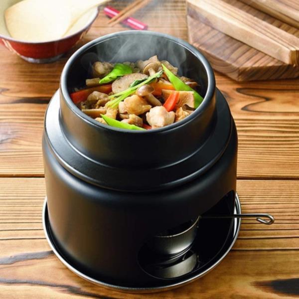 釜飯  1合 釜飯 一人用 釜めし 陶器 HB-5223 和ごころ懐石 陶器製釜めしコンロ付セット(1合炊き) (AP)｜livingood