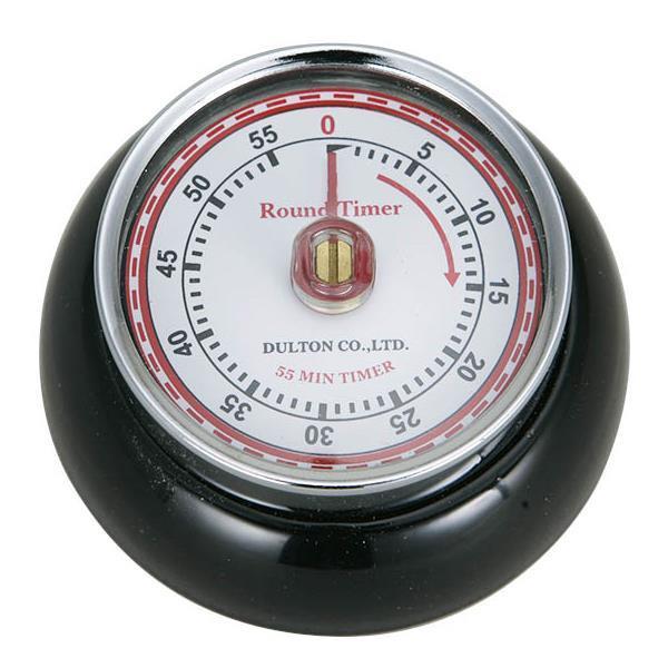 キッチンタイマー おしゃれ 雑貨 DULTON 100-189BK KITCHEN TIMER W/MAGNET BK (DTN)｜livingood