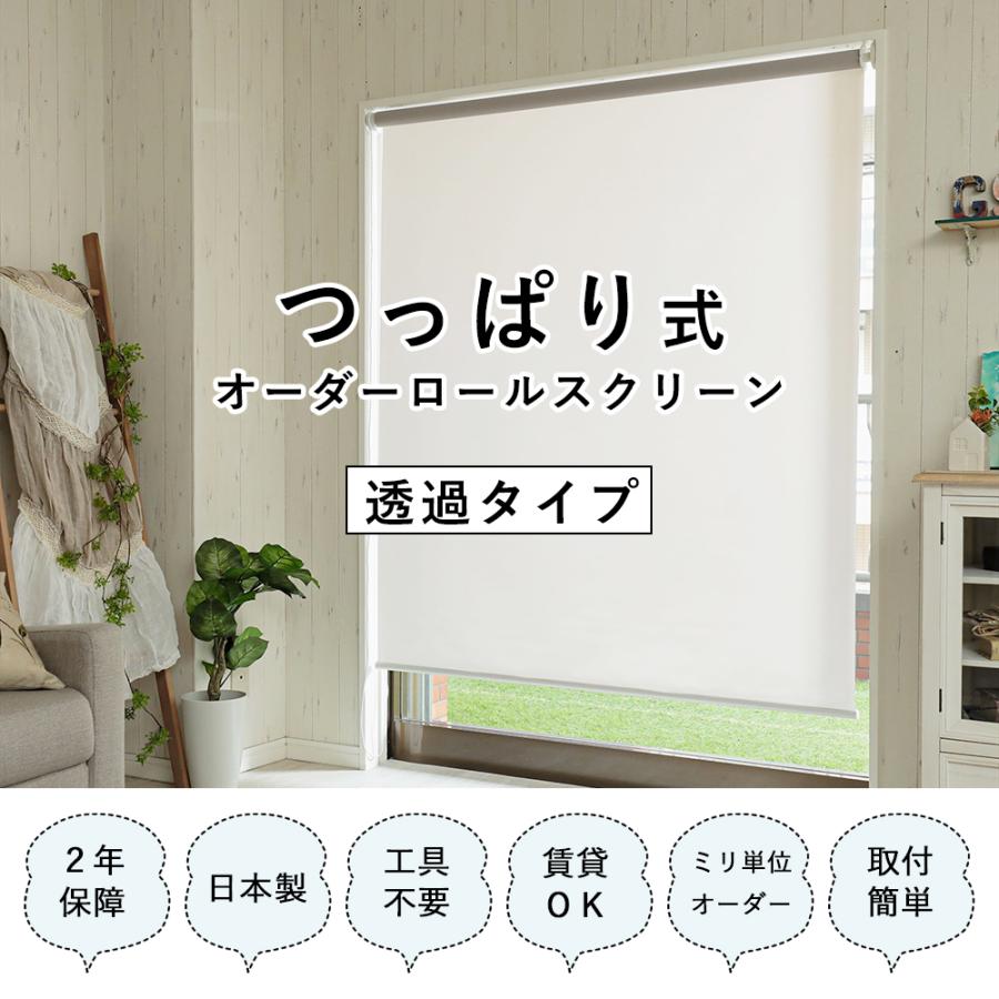 つっぱり式 ロールスクリーン 非遮光（日光を透すタイプ）スリムタイプ