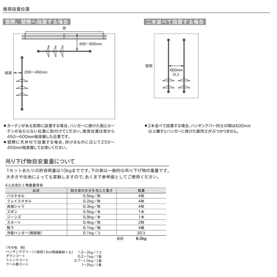 TOSO ハンギングバー H-1【天井付け Lタイプセット】【サイズ：W900×H150mm】トーソー 吊り下げ ハンガーバー アイアン ディスプレイ 物干し ランドリー_13