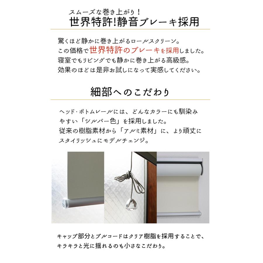 幅90×高さ220cm ロールスクリーン 透過性 無地 光を透すタイプ【zen