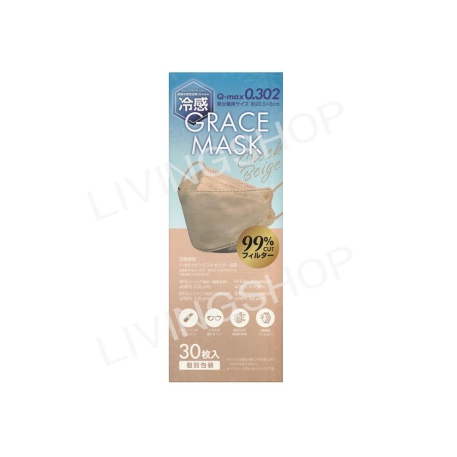GRACE MASK グレースマスク 接触冷感 Cheek Beige 30枚入 個包装「衛生