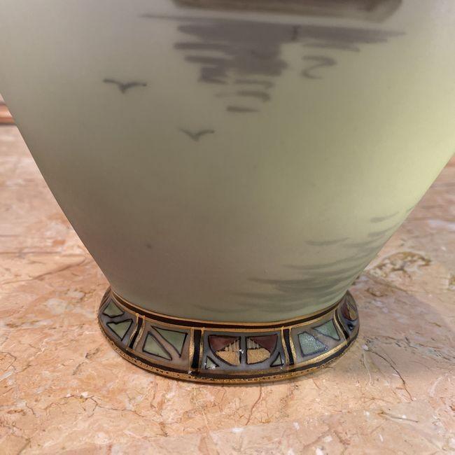 ビングオーグレンダール　六角花瓶　金彩付き ビングオーグレンダール 六角花瓶 金彩付き ビングオーグレンダール