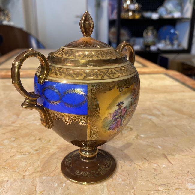 オールドノリタケ骨董品。ヴィンテージ超希少ポット＆蓋付き壺 ヴィンテージの骨董品。超希少オールドノリタケポット＆蓋付き壺