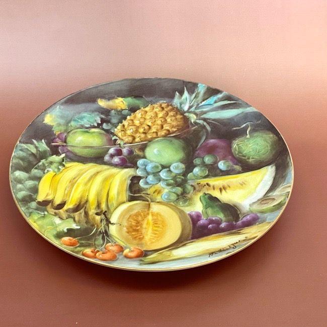 HAND PAINTED NIPPON 果物柄 大皿 アンティーク ノリタケ NIPPON TOKI KAISHA Noritake 額皿 M. Mizuno サイン入