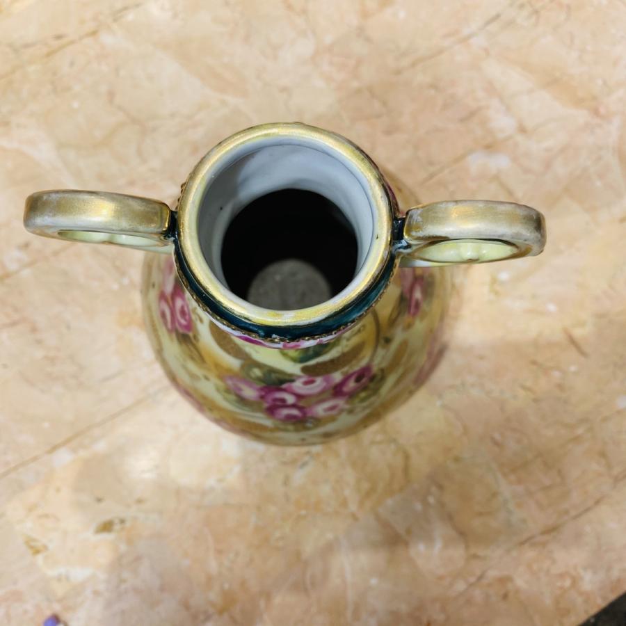 ノリタケ オールドノリタケ 花瓶 壷 金盛花絵 メープルリーフ印