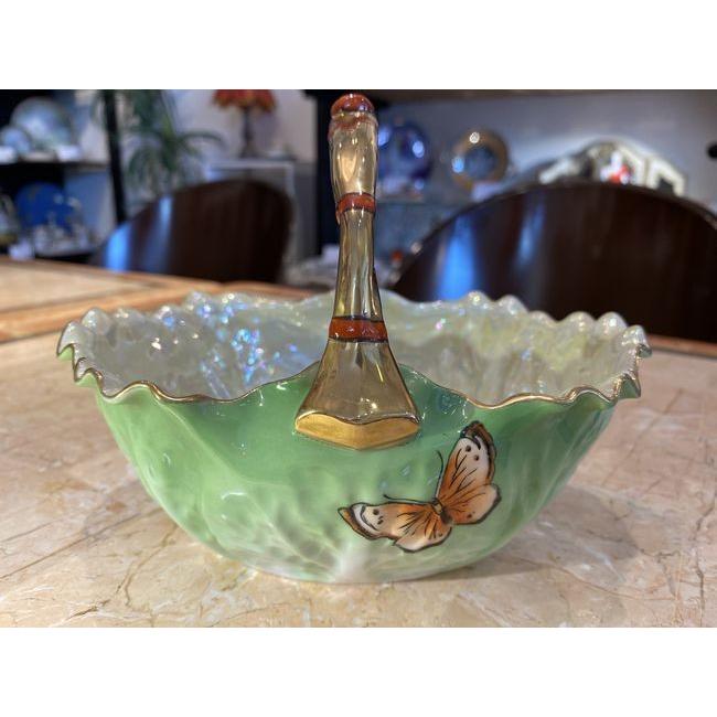 ノリタケ オールドノリタケ ラスター彩 アールデコ 蝶絵 白菜型 金彩