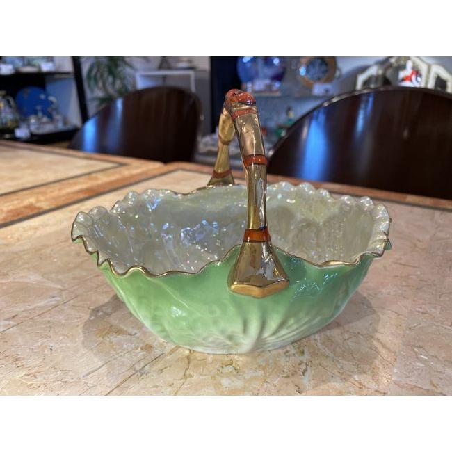 ノリタケ オールドノリタケ ラスター彩 アールデコ 蝶絵 白菜型 金彩