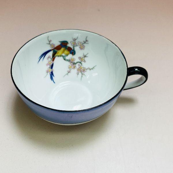 ノリタケ オールドノリタケ 鳥と梅 花籠紋 ブルーラスター彩 ノリタケ オールドノリタケ 鳥と梅 花籠紋 ブルーラスター彩