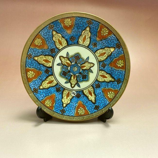 オールドノリタケ 釣り風景絵 サンドイッチプレート 24cm