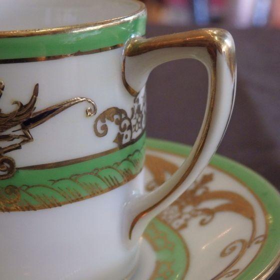 ノリタケ オールドノリタケ 金彩花紋デミタスカップ＆ソーサー マルキ