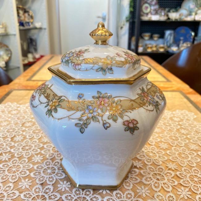 ノリタケ オールドノリタケ 金彩 小花文様 クッキー ジャー : リビング