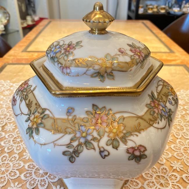 ノリタケ オールドノリタケ 金彩 小花文様 クッキー ジャー : リビング