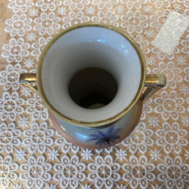 ノリタケ オールドノリタケ コバルト金彩エジプト風景図花器（箱付