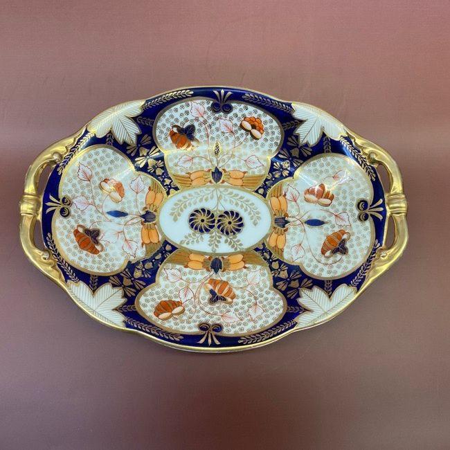 ノリタケ オールドノリタケ コバルト 金彩 花図紋 手付きプレート