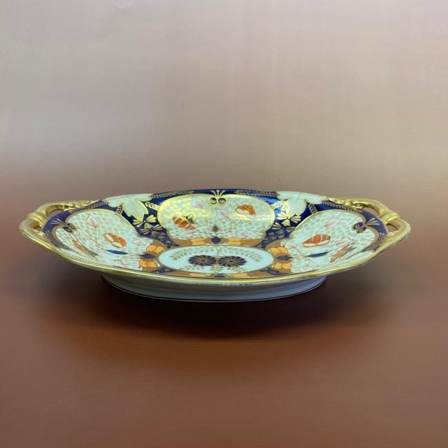 ノリタケ オールドノリタケ コバルト 金彩 花図紋 手付きプレート 
