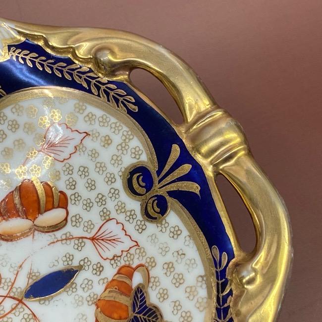 ノリタケ オールドノリタケ コバルト 金彩 花図紋 手付きプレート