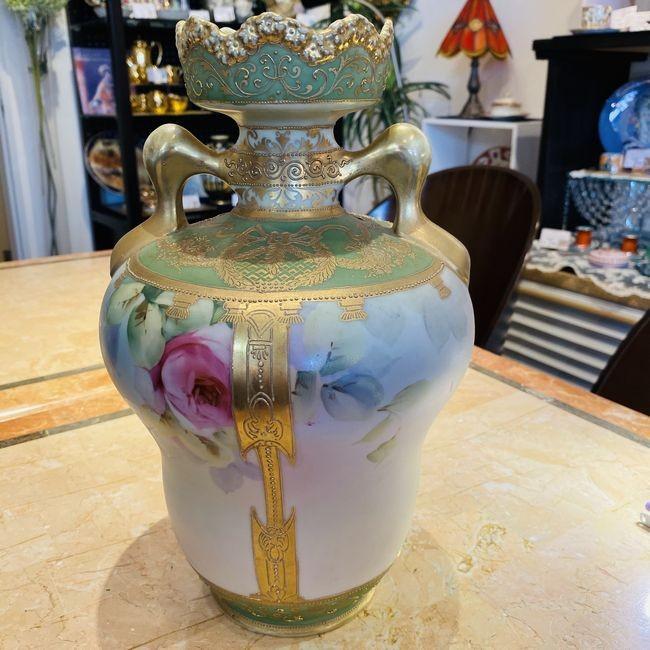 オールドノリタケ両手薔薇花瓶
