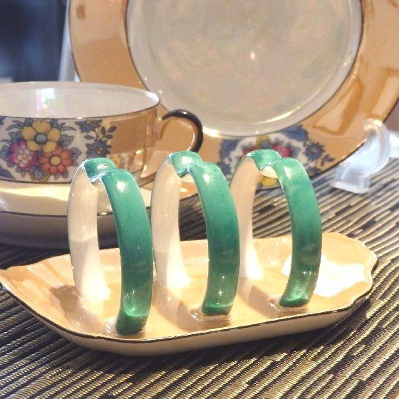 ノリタケ オールドノリタケ トーストスタンド オレンジラスター彩