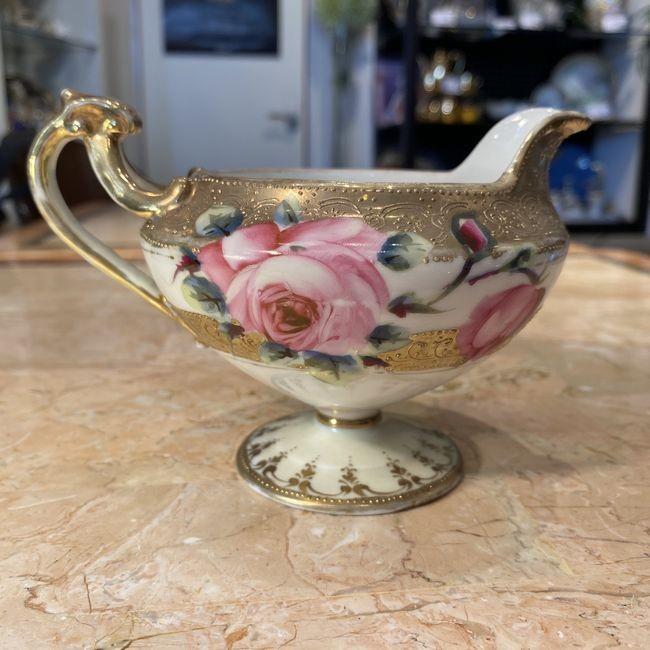 アンティーク　プレート　手描き　金彩　 薔薇　オーストリア アンティーク プレート 手描き 金彩 薔薇 オーストリア アンティーク