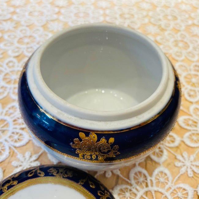 ノリタケ オールドノリタケ 金盛 コバルトブルー 小物入れ 蓋物