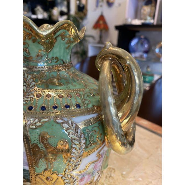 ノリタケ オールドノリタケ 風景画 プレッツエルハンドル 花瓶