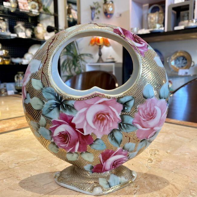 オールドノリタケバラ柄ゴールド一輪挿し