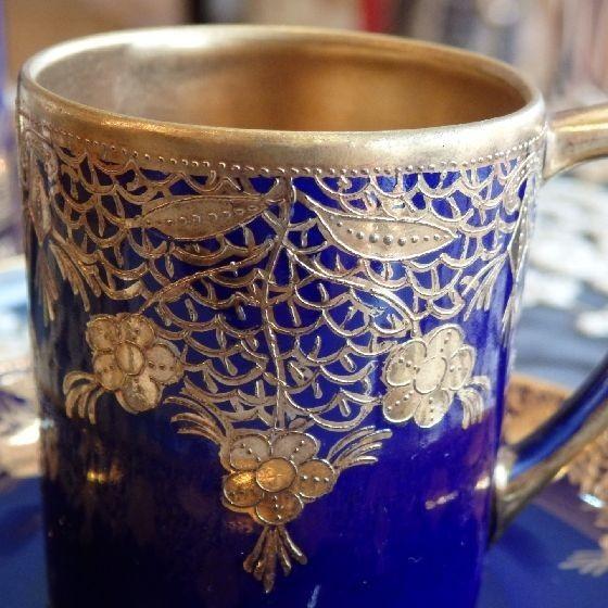 ノリタケ オールドノリタケ コバルト 金盛藍線帯華装飾紋 カップ ノリタケ オールドノリタケ コバルト 金盛藍線帯華装飾紋 カップ