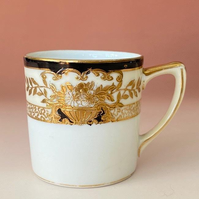 ノリタケ オールドノリタケ 金彩花籠紋 デミタスコーヒーカップ