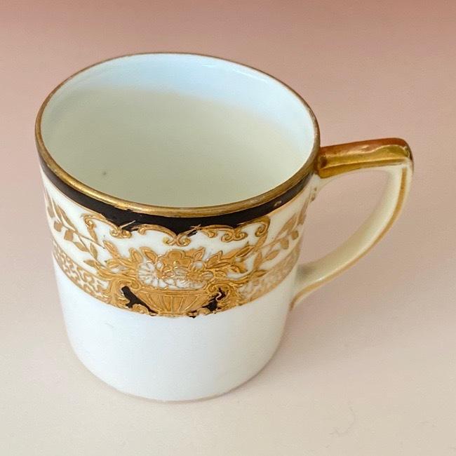 ノリタケ オールドノリタケ 金彩花籠紋 デミタスコーヒーカップ