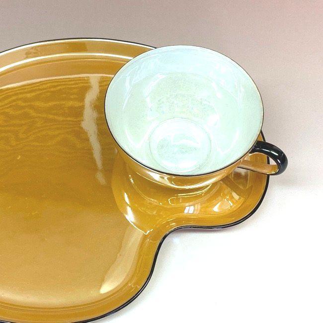 ノリタケ オールドノリタケ オレンジラスター彩 スナックセット カップ